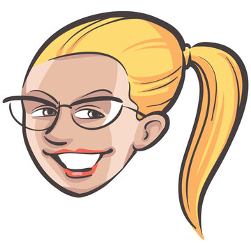 people profile person isolated face of funny blond woman - PNG image with transparent background