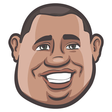 people profile person isolated face of happy smiling black man - PNG image with transparent background