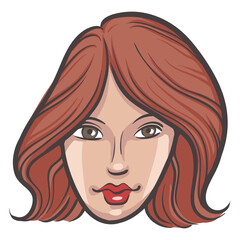 people profile person isolated face of red hair woman - PNG image with transparent background