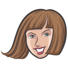 people profile person isolated face of smiling woman - PNG image with transparent background