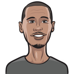 user profile person portrait of black young man - PNG image with transparent background