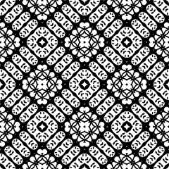 Vector pattern in geometric ornamental style. Black and white color.Seamless repeat pattern.Simple geo all over print block for apparel textile, ladies dress, fashion garment, digital wall paper.