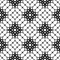 Vector pattern in geometric ornamental style. Black and white color.Seamless repeat pattern.Simple geo all over print block for apparel textile, ladies dress, fashion garment, digital wall paper.