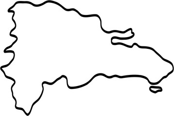 doodle freehand drawing of dominican map.