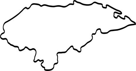 doodle freehand drawing of honduras map.