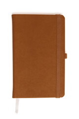 Notepad with hard cover. Top view.