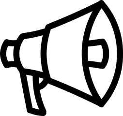 Megaphone device icon. advertisement icon. megaphone line art illustration