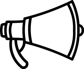 Megaphone device icon. advertisement icon. megaphone line art illustration