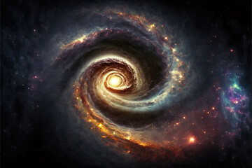Obraz premium spiral galaxy in space.Generative Ai