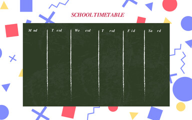 Obraz premium School timetable template vector