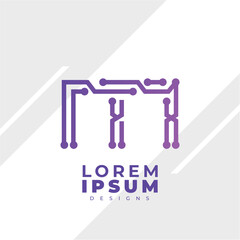 Flat design electronics logo, Logo with Technology Concept with gradient colors