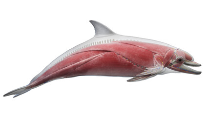 3D rendered illustration of a dolphin's muscular system