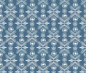 Japanese Leaf Branch Motif Diamond Vector Seamless Pattern