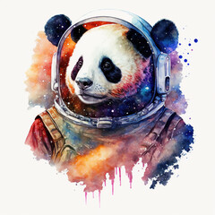 panda cosmonaut, fake poster, generative AI - obrazy, fototapety, plakaty