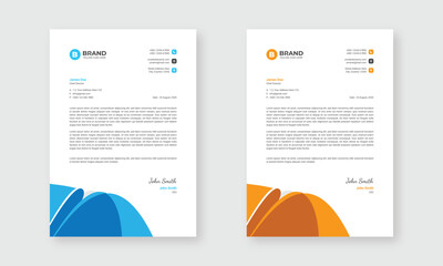 A4 modern business letterhead design template. Professional editable abstract letterhead design layout.