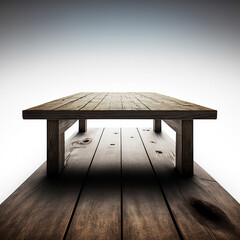 the white background with the wooden table. Generative AI