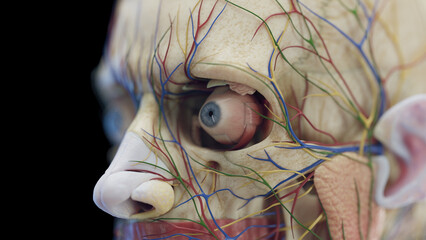3d rendered medical illustration of a man's head organs
