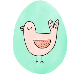 Colorful Easter Egg in watercolor  style