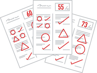 テスト　試験　答案用紙　平均