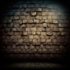 Old red brick wall. AI generative.