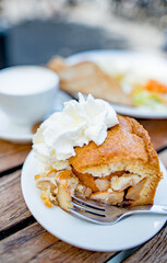 Apple pie with whipped cream