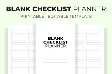 Blank Checklist Planner