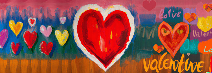 valentines day oil painting red and yellow 
tulips Generative AI