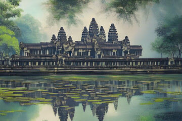 Angkor Wat Cambodia, archaeological site temple country