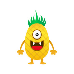 pineapple illustration vector monster design kawaii