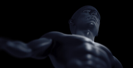 3d medical illustration of a man's head and torso