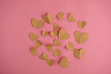 Paper Heart on Pink Background