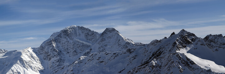 Fototapeta na wymiar Panorama Caucasus Mountains in winter