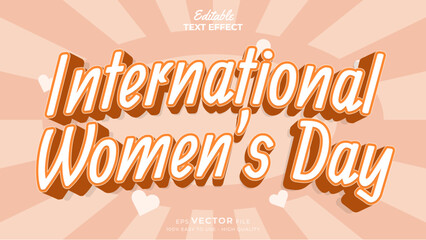 International Women`s Day Editable text effect template
