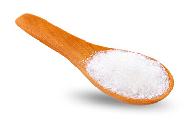 MonosodiumGlutamate (MSG or E621) in spoon on white