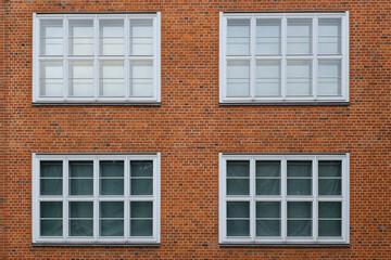 Fassade aus Ziegelstein mit Fenster, Berlin, Deutschland, Europa