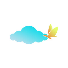 vector bird cloud green yellow color with an elegant and luxurious style, suitable for use in all fields