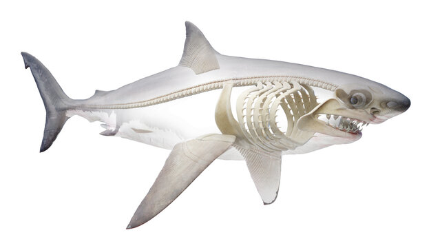 3D rendered illustration of a shark's skeletal system