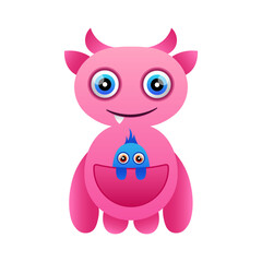 cute monster colorful vector design mascot