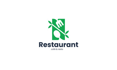 Bamboo Restaurant Food vector logo, unique logo with a natural theme