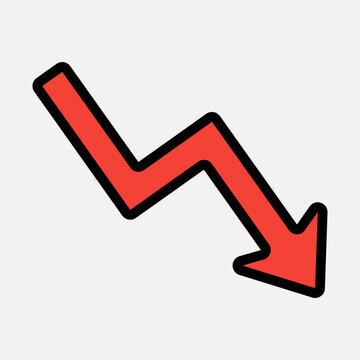Decrease arrow icon vector illustration in filled line style, use for website mobile app presentation