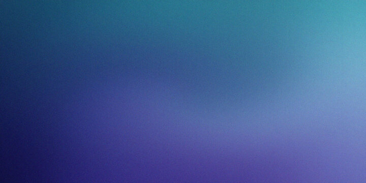 Grainy abstract dark background with beautiful blue, cyan and purple gradient blur, wide wallpaper for web design and ad banners