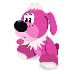 Puppy. Dog. Toy. Cartoon character. Animal. Used for web design, interior design, collage, print, stickers, magazines, children's games. Vector. Graphics. 