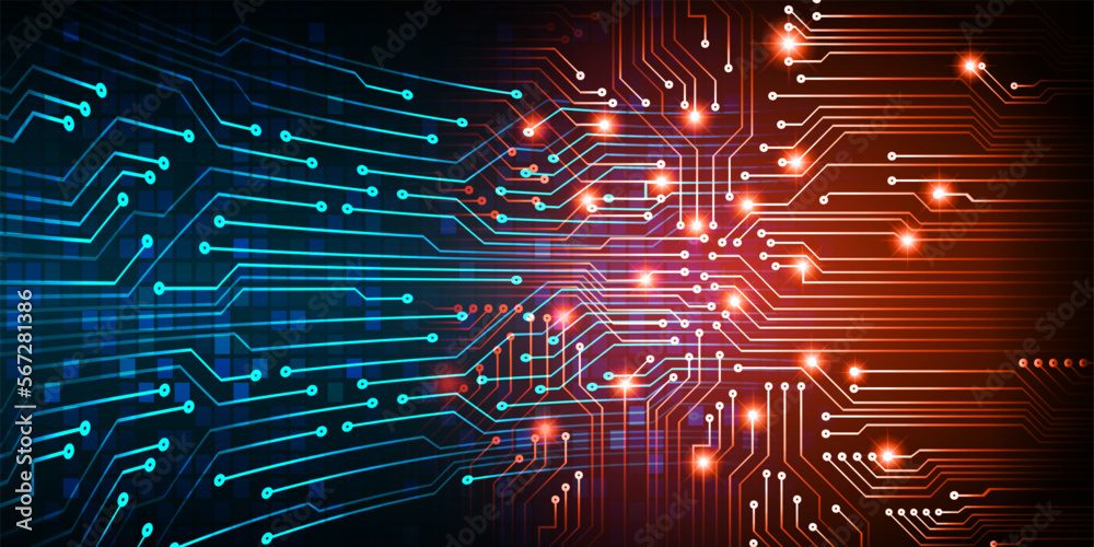 Wall mural cyber circuit future technology concept background - Wall murals