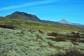 Obraz premium Iceland-view of landscape since Grabrok Crater
