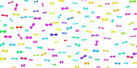 colorful ribbons scattered on transparent background