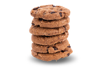 chocolate chip cookies isolated