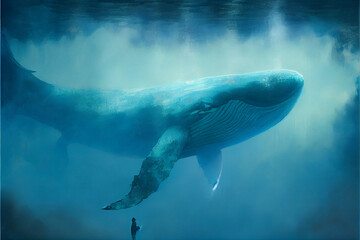 abstract extreme fantasy blue whale