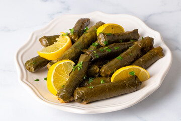 Traditional delicious Turkish foods; stuffed leaves (yaprak sarmasi)