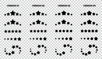 Five Star Icons Set - Different Vector Illustrations Isolated On Transparent Background
