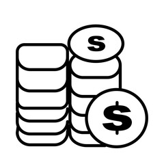 coins stack design vector icon